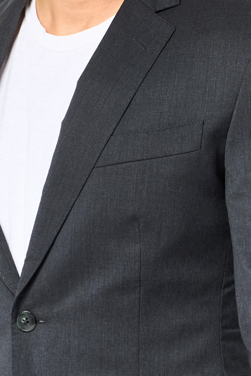 Hackett Men Regular Fit Solid Casual Blazers, Dark Grey - Image 5